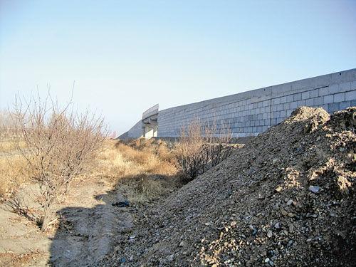 部分果樹已經被石料掩埋