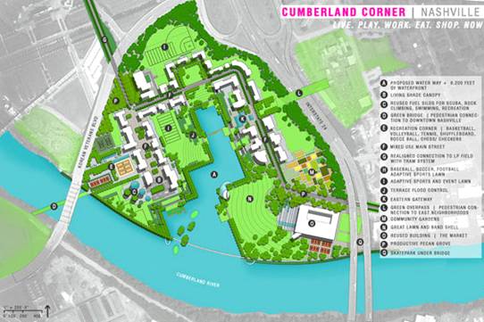 景觀設計案例美國納什維爾市坎伯蘭角 公共綠地|規劃設計 中國風景園林網