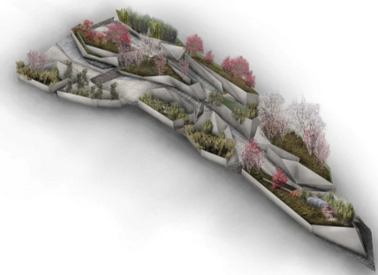 凹陷花園植物配置