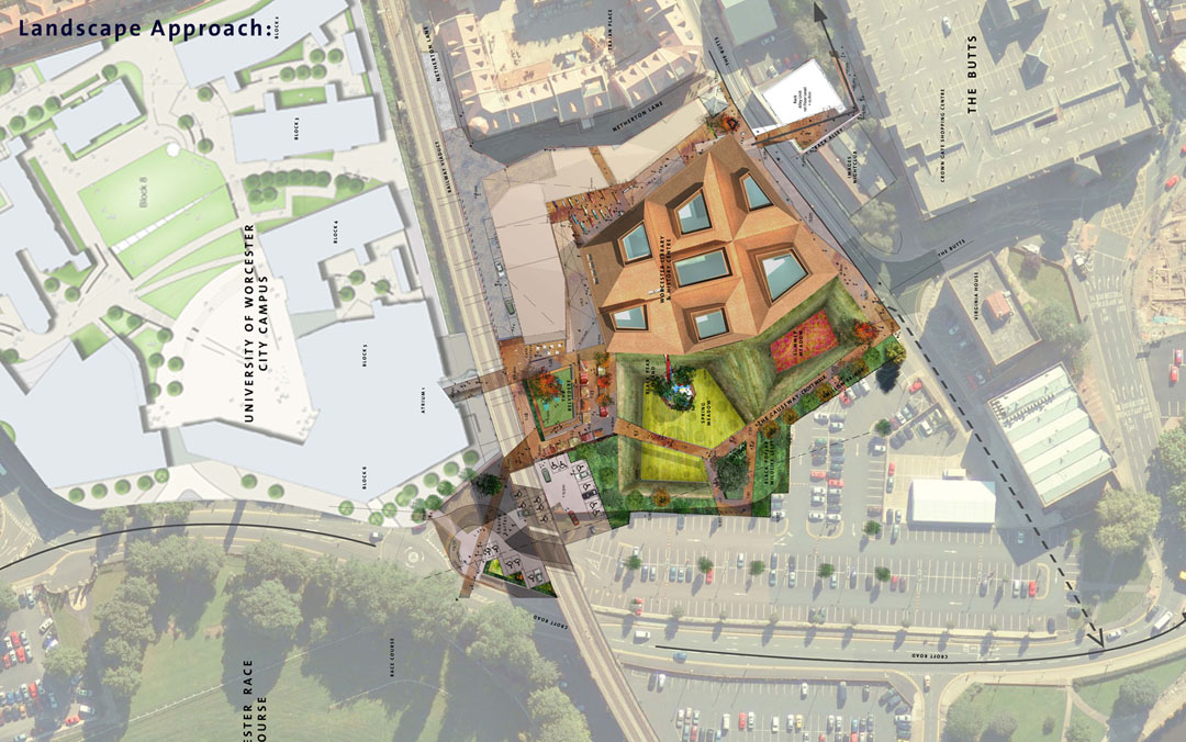 英國(guó)伍斯特大學(xué)蜂巢圖書(shū)館雨水花園景觀設(shè)計(jì)