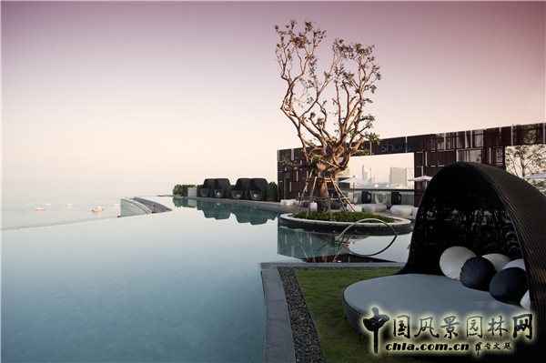 泰國芭提雅希爾頓酒店屋頂花園