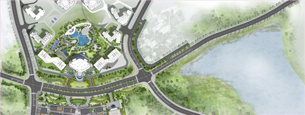 海南龍嶺清水灣IN+直播小鎮項目園林景觀設計